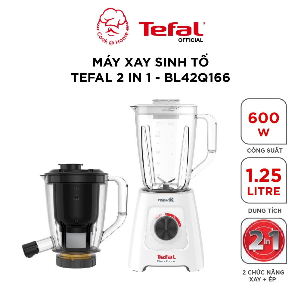 Máy xay sinh tố Tefal 2 in 1 BL42Q166 công suất 600W