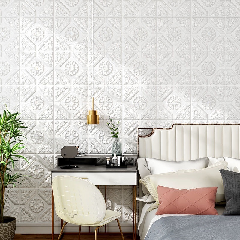 Miếng Xốp Dán Tường 3D Vân Sóng Tiêu Âm Cách Nhiệt