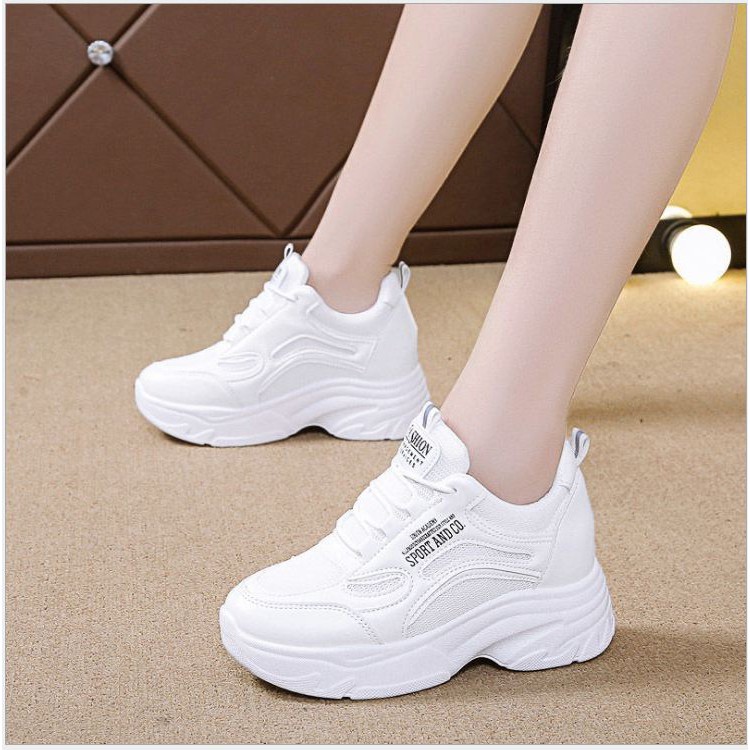 Giầy Thể Thao Đế Độn Viền Phản Quang 7cm