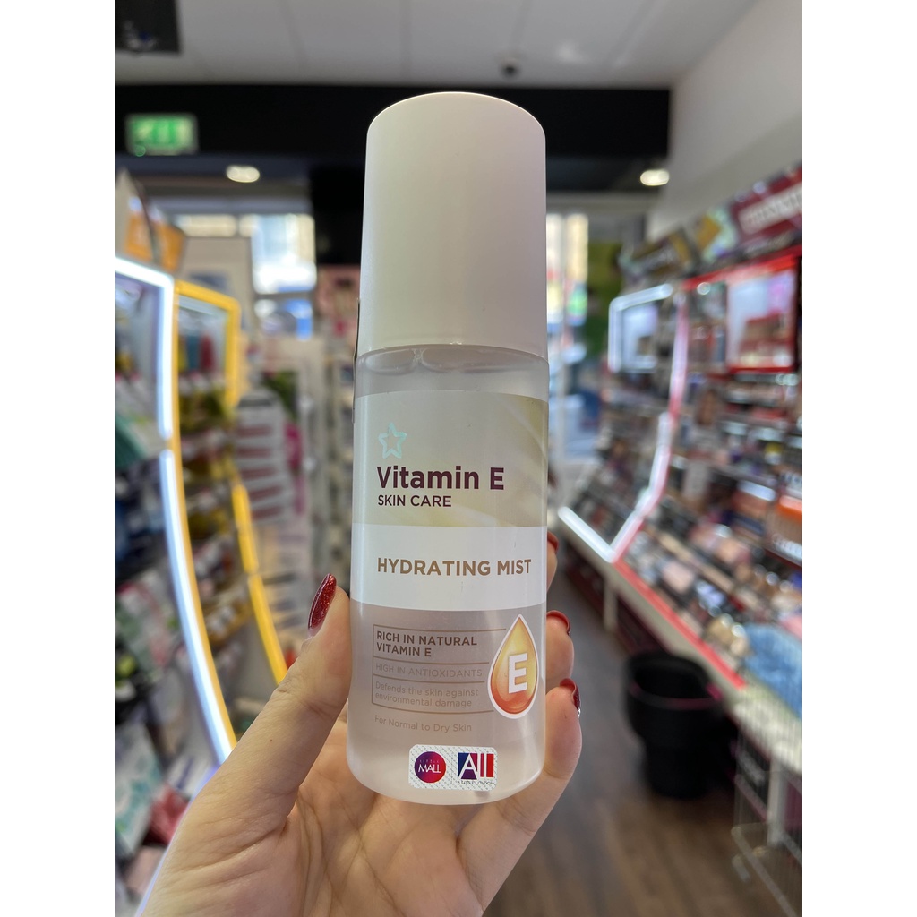 [TOP 1 SHOPEE] Xịt khoáng, nước hoa hồng cho da khô Superdrug Vitamin E Skin Care Hydrating Mist (Bill Anh)