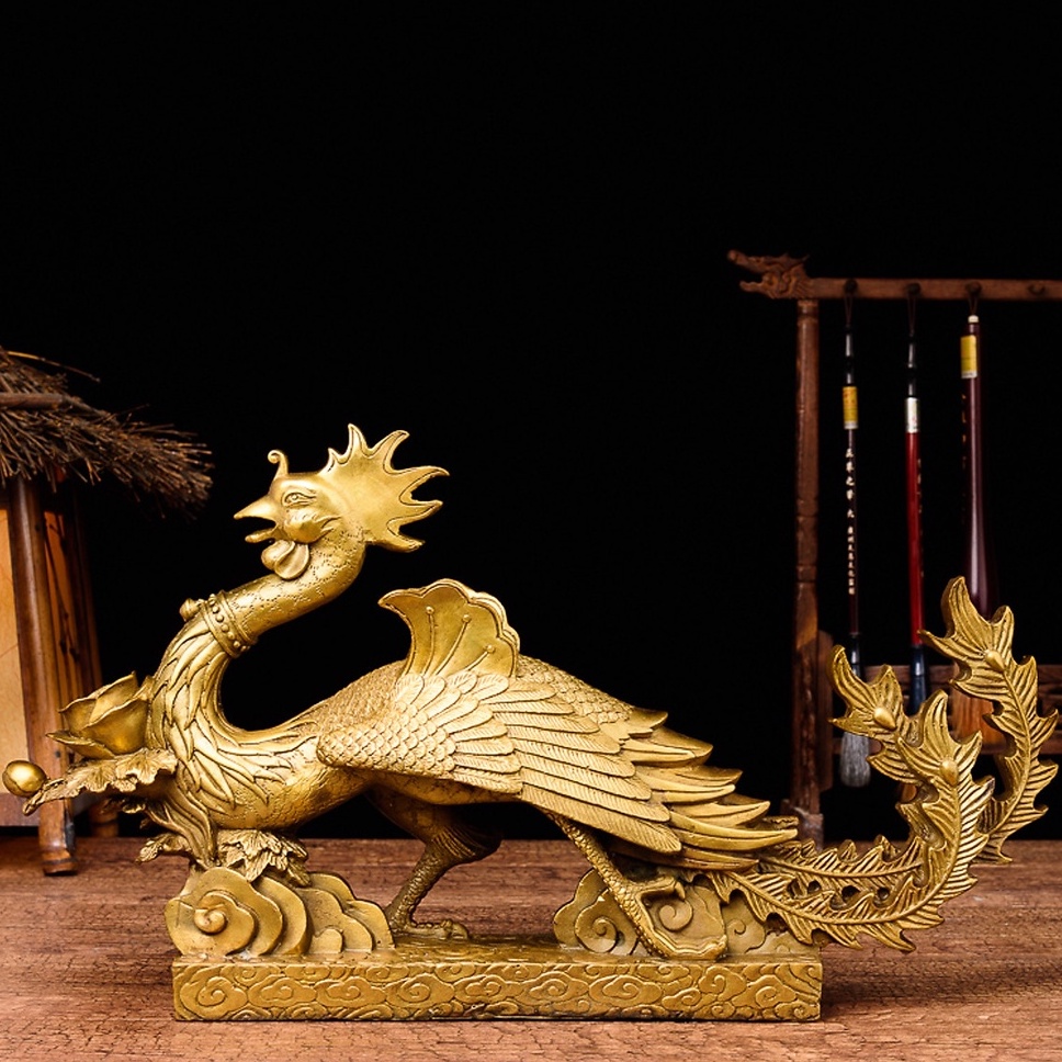 Tượng phượng hoàng bằng đồng phong thủy tài lộc bán đồ đồng
