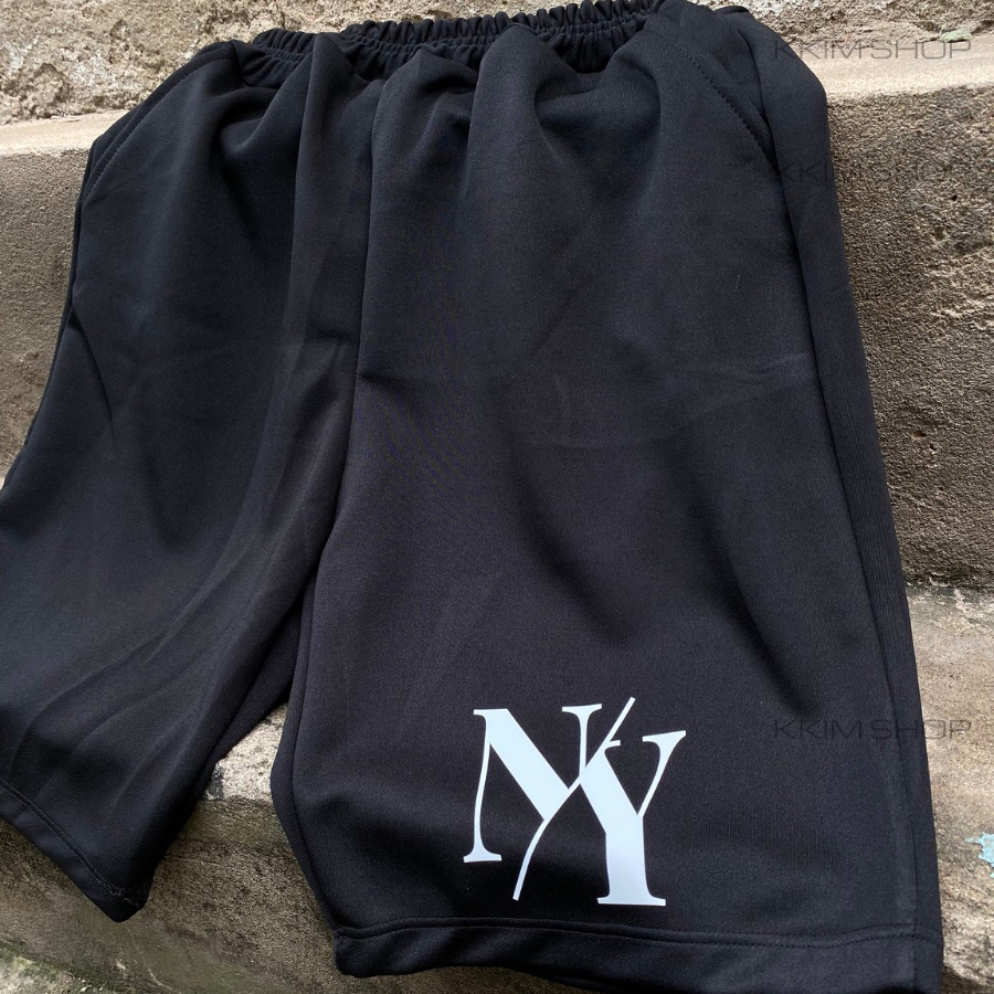 QUẦN Short NY New York MLB Nam Nữ, chất vải Poly 2 da, quần đùi thun thể thao, cộc ngắn form rộng unisex kkimshop