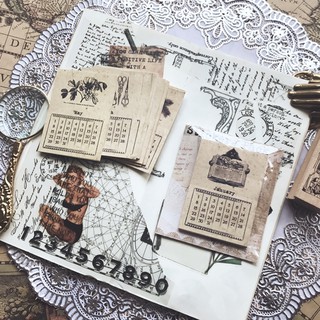 Sticker vintage lịch tháng