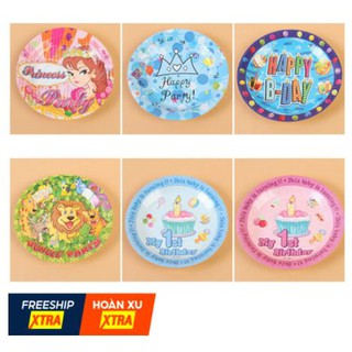Đĩa giấy sinh nhật, trang trí bàn tiệc sinh nhât, thôi nôi bé yêu | Có sẵn nhiều chủ đề