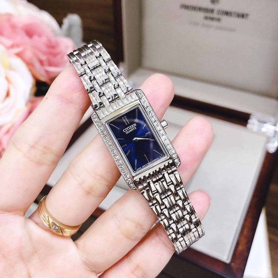 Đồng hồ nữ Citizen EK1120 - 55LXG dây kim loại mặt chữ nhật Full Box ⚜️Hàng Authentic⚜️