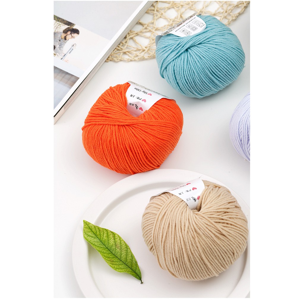 Sợi chỉ đan len 50g làm bằng chất liệu cotton