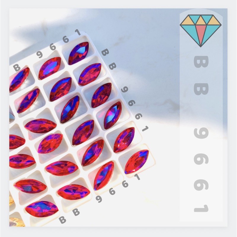 10 viên - 32v Đá Khối Trang trí Móng Nail Chân Bạc