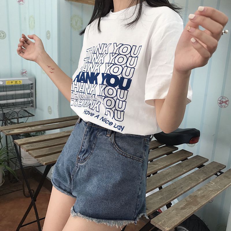 Follow Shop Săn Deal Hot Ngày 2/2 Áo Thun Nữ Unisex Tay Lỡ In Chữ THANK YOU ATN971