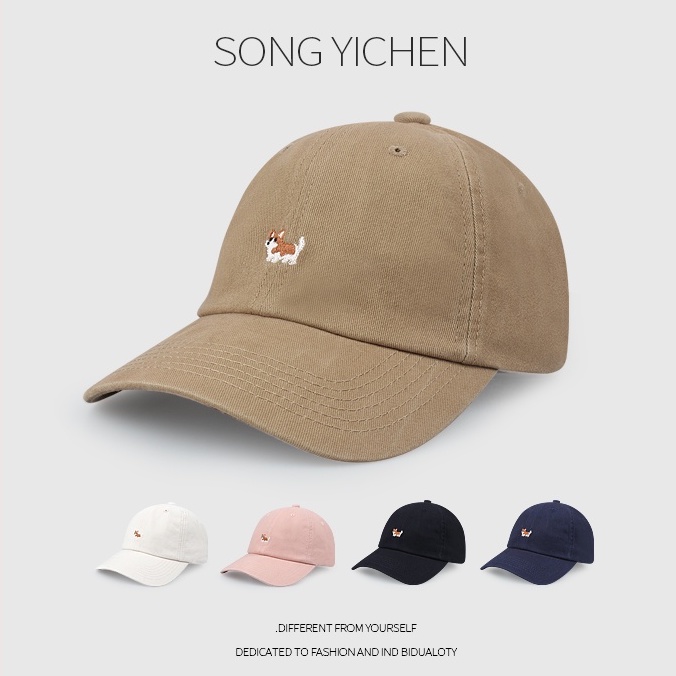 Mũ Lưỡi Trai Mềm Mại Chống Nắng In Hình Chú Chó Corgi Hoạt Hình Phong Cách Hàn Quốc Cho Nam Và Nữ