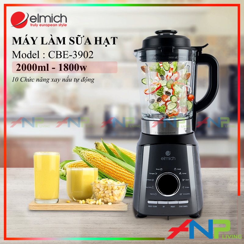 Máy Làm Sữa Hạt Cao Cấp ELMICH CBE-3902 (Dung Tích Cối Xay 2000ml - Công Suất 1800w) Hàng Chính Hãng