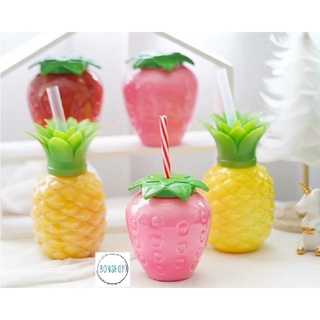 [CN003] Ly / cốc nhựa hình trái Dứa/Thơm đựng trà sữa và nước trái cây