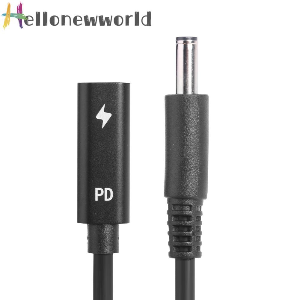 Hellonewworld PD USB Type C Female to 4.5x3.0mm DC Jack Laptop Charger Adapter for DELL