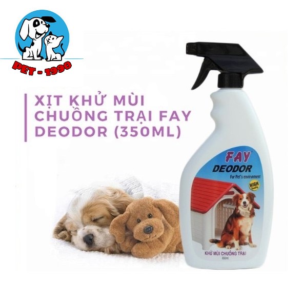 Bình Xịt Fay Deodor 350ml Khử Mùi Hôi Và Sát Khuẩn Chuồng, Lồng, Đệm, Cát,... Cho Chó Mèo