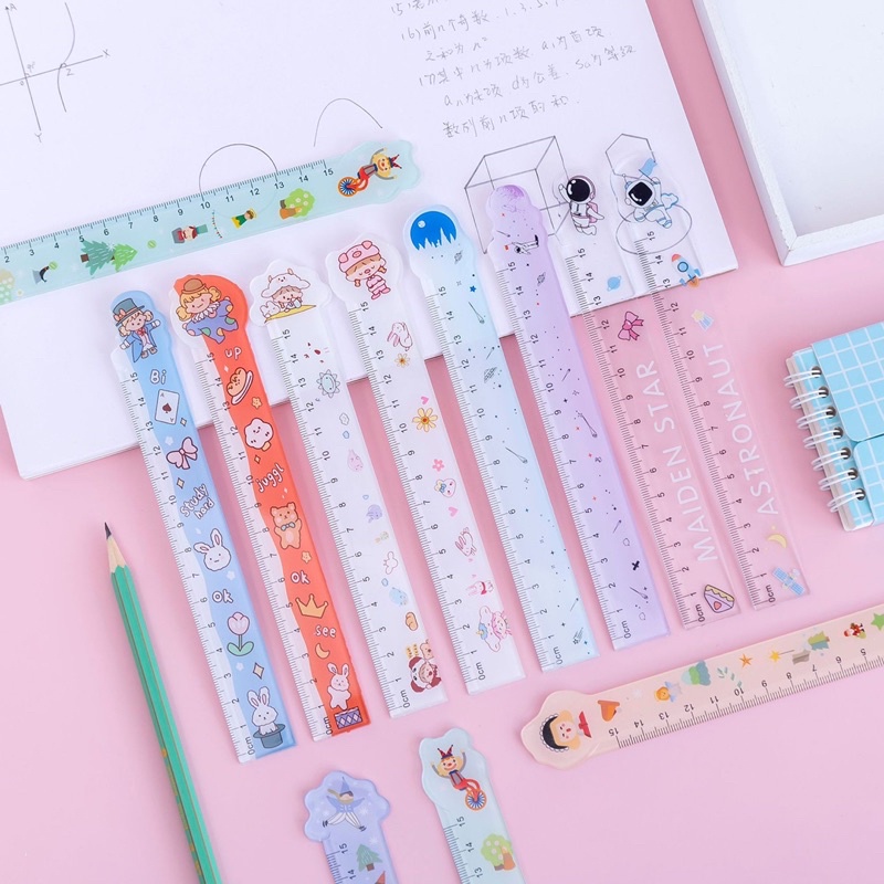 Thước kẻ học sinh hình cute - Thước kẻ nhựa