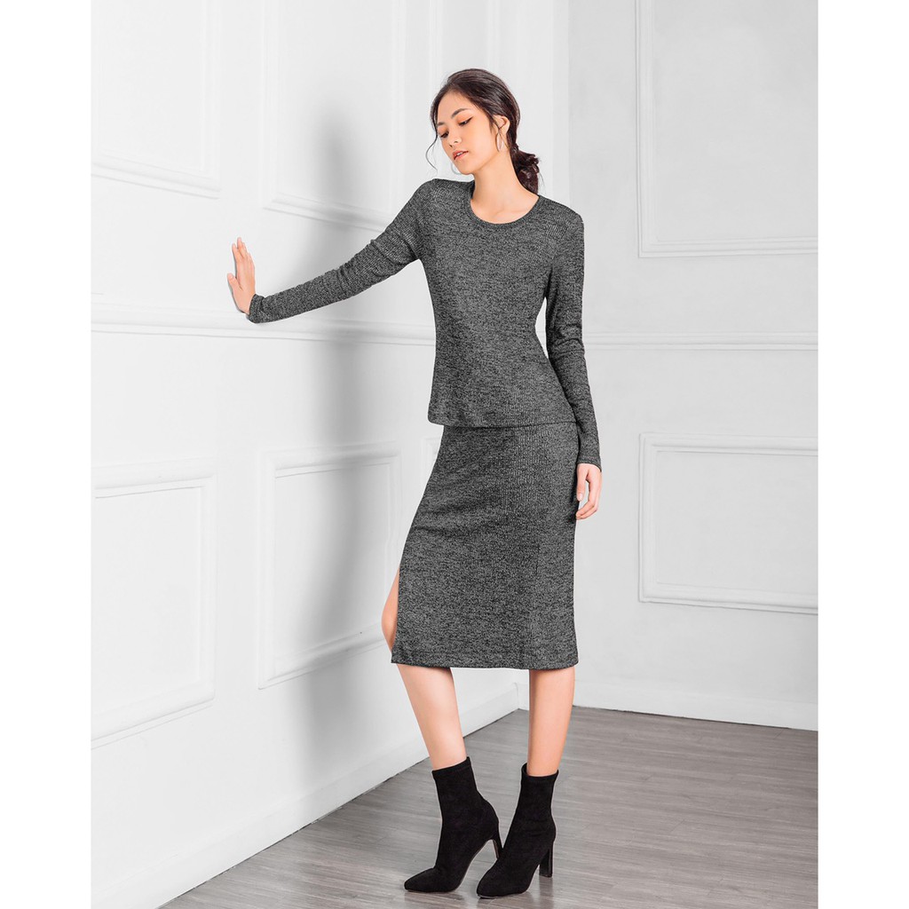 Set Wil-fred Len Áo Và Váy Xẻ