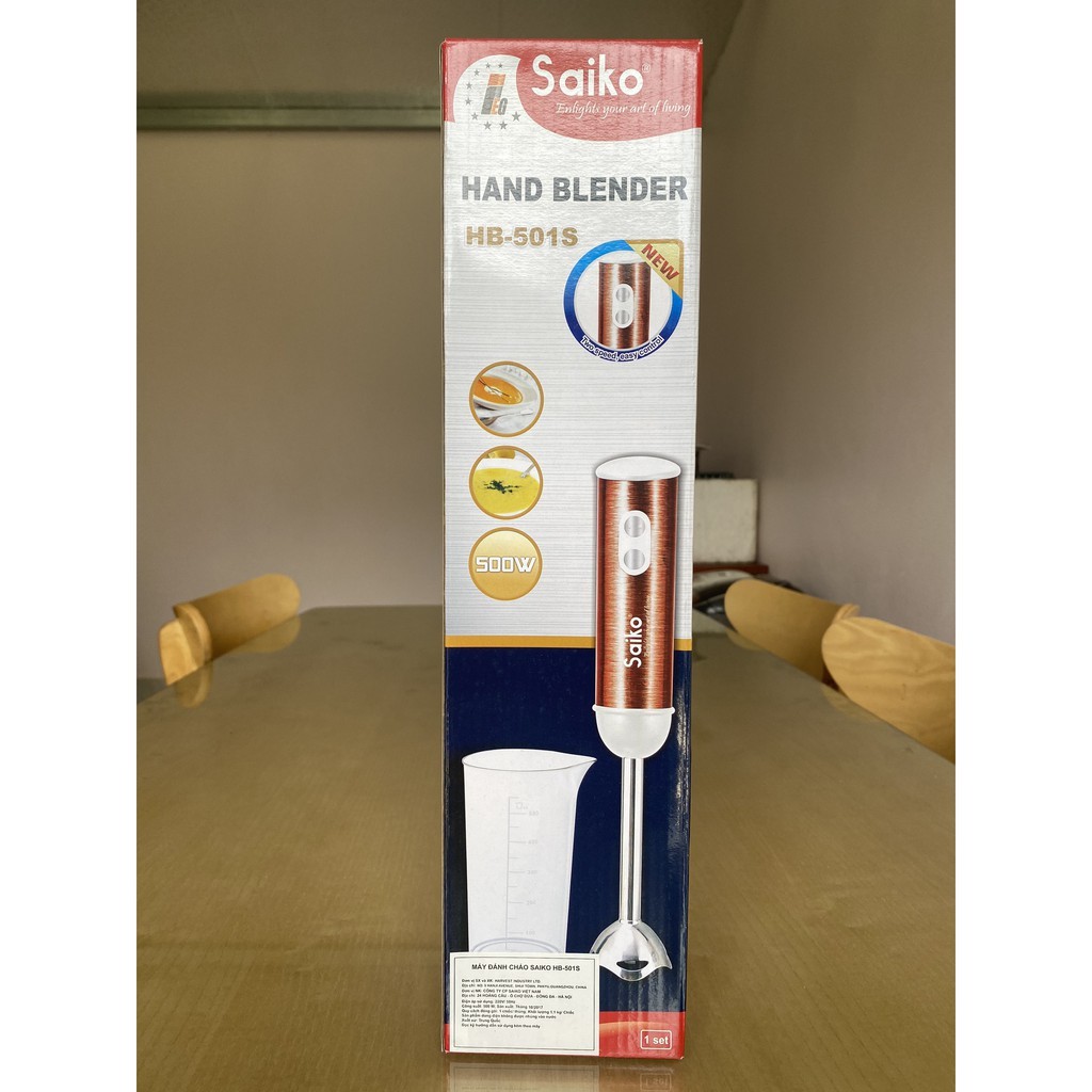 [BH 12 THÁNG] Máy xay sinh tố cầm tay SAIKO HB-501S - SAIKO HAND BLENDER, hàng chính hãng