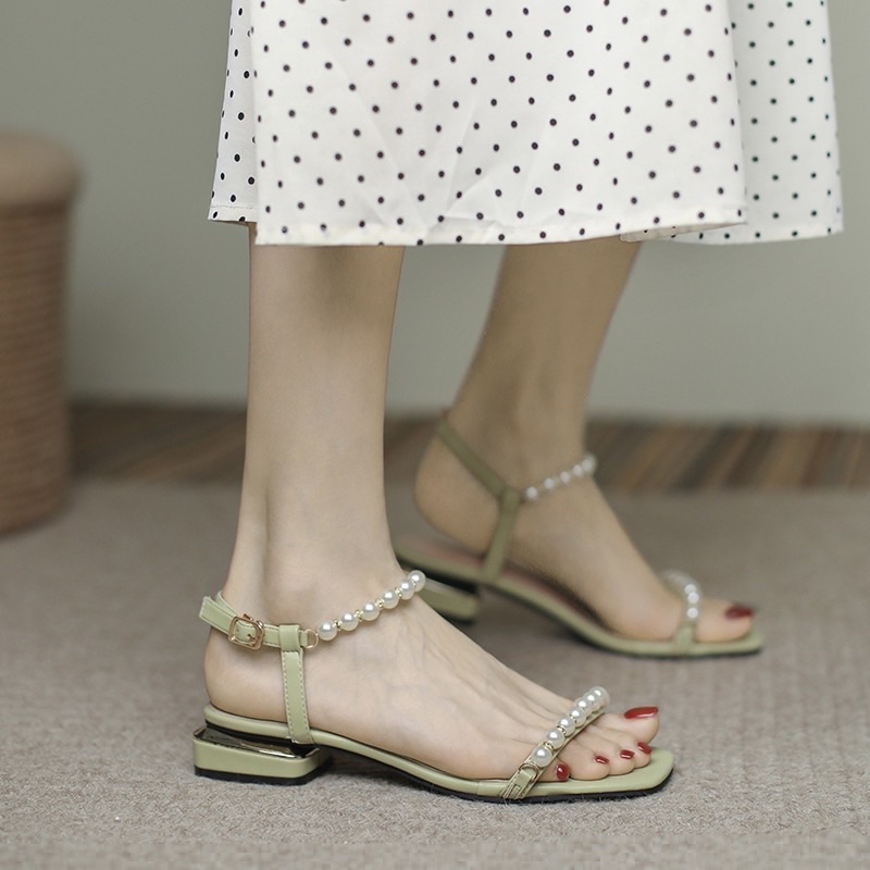 sandal nữ gót 3 phân hàng quảng châu cao cấp