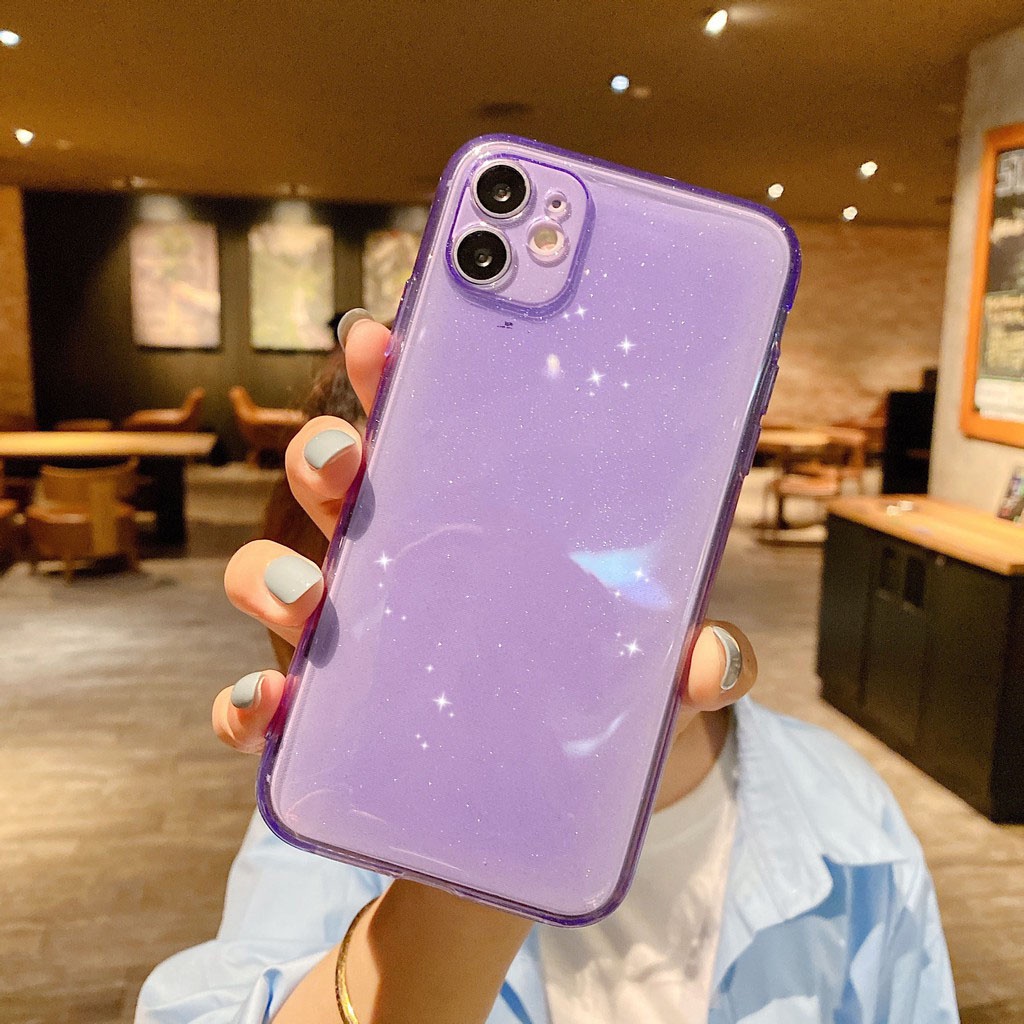 Ốp Điện Thoại TPU Mềm Trong Suốt Họa Tiết Ngôi Sao Lấp Lánh Cho iPhone 11 pro MAX 7 8 6S Plus X XR XS MAX