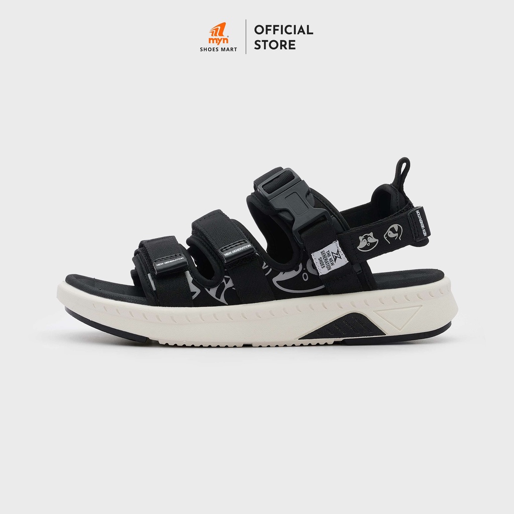 Giày Sandal ZX3715 Mascot B Raccoon - Local Brand VN - Unisex - Màu Đen Trắng