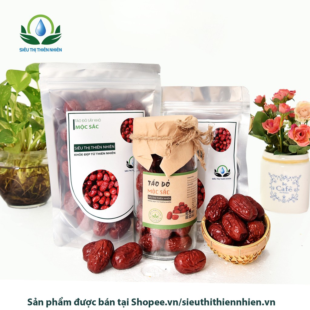 Trà táo đỏ mộc sắc Siêu Thị Thiên Nhiên 500g nguyên quả sấy lạnh cao cấp cung cấp dinh dưỡng giảm nguy cơ tiểu đường