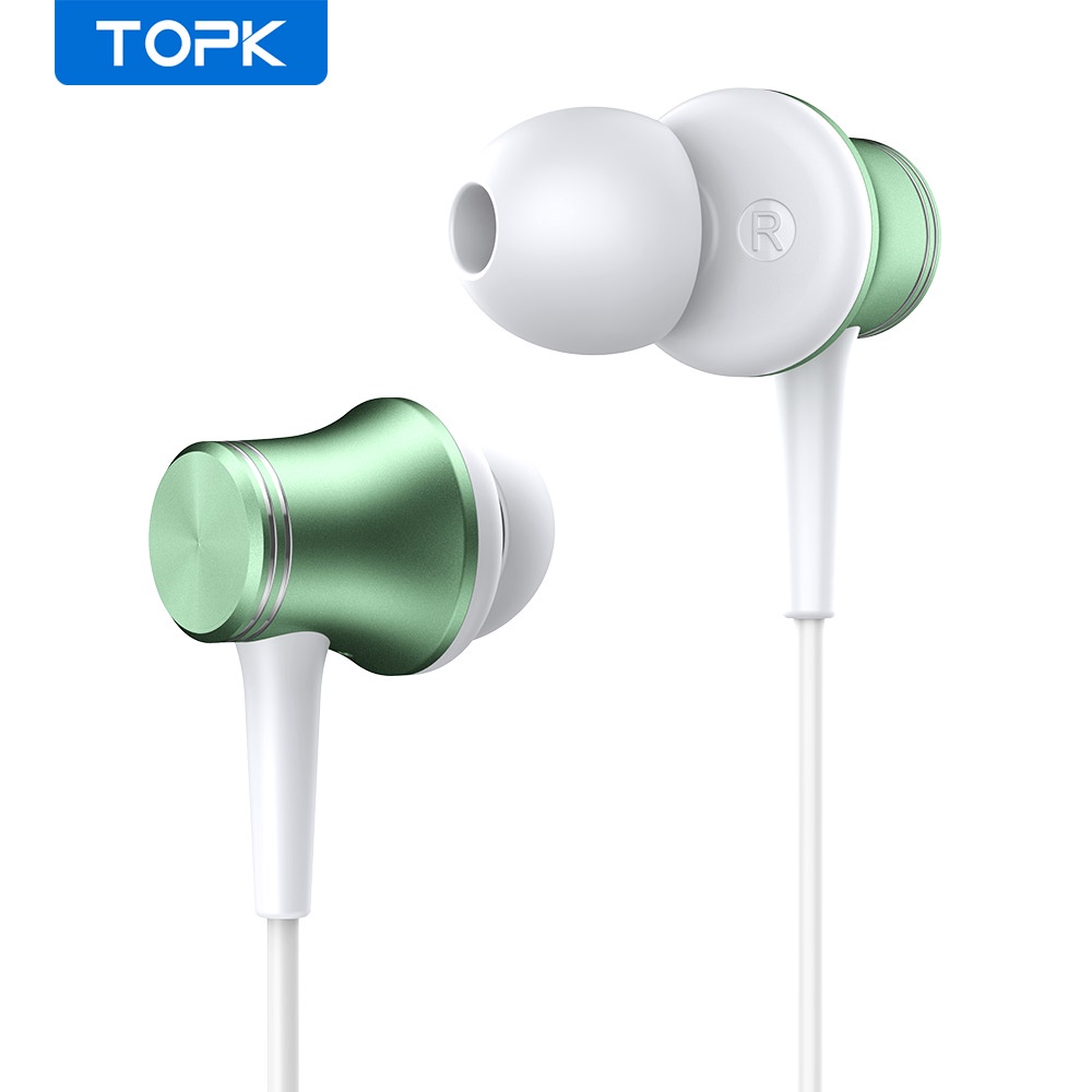 Tai nghe nhét tai có dây TOPK F38 - Âm thanh Stereo Jack cắm 3.5 Vỏ kim loại - Hàng chính hãng Bảo hành 12 tháng 1 đổi 1