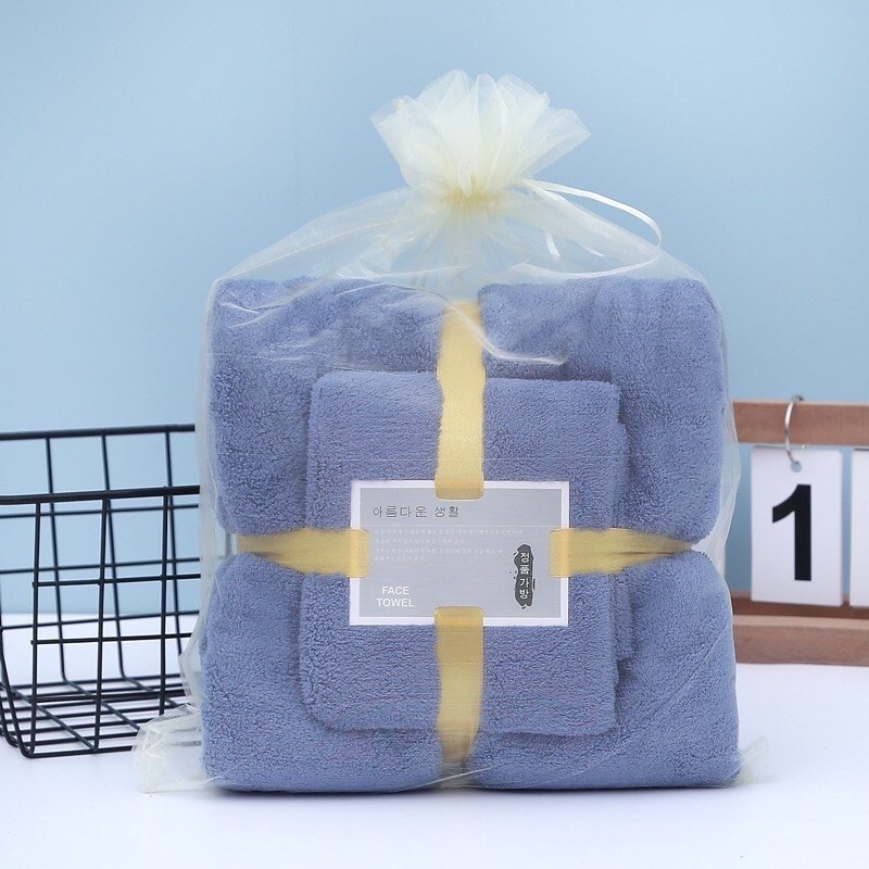Set 2 Khăn Tắm Xuất Hàn - Siêu mềm mịn, thấm hút nước cực tốt - Set 2 khăn siêu lớn - Gia Dụng Nhà Đẹp Gía Sỉ