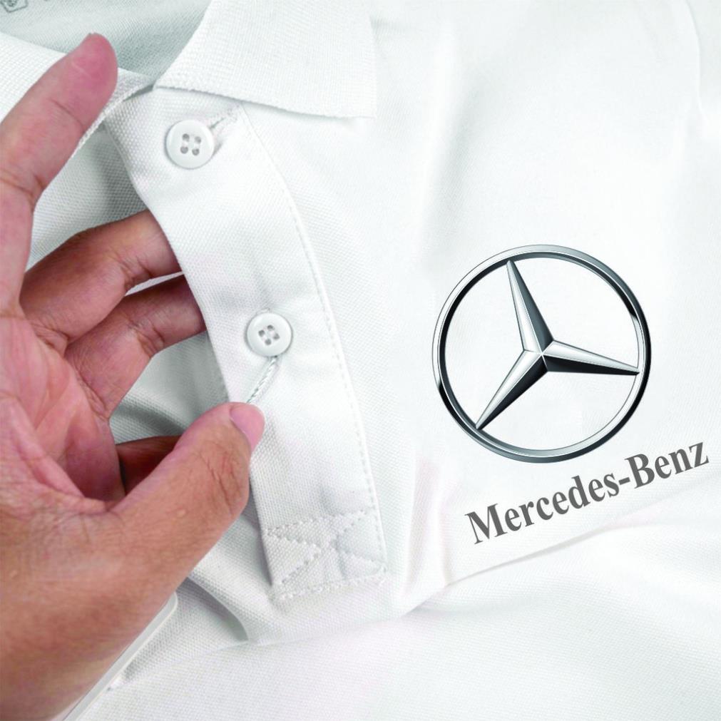 áo thun nam polo in logo Mercedes ( áo polo nam vải cá sấu cotton cao cấp ngắn tay)