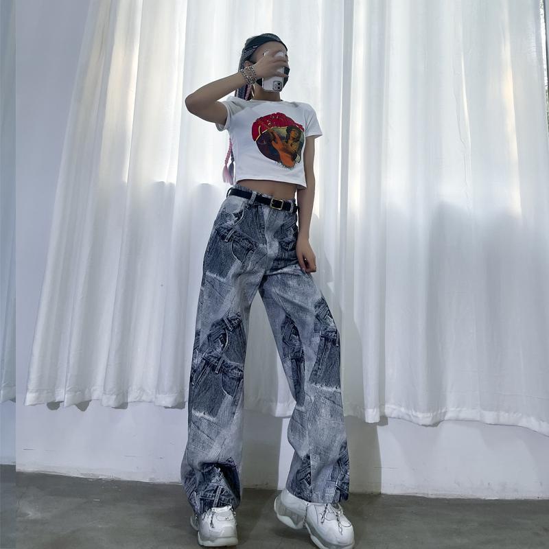 Quần jean cạp cao kiểu hip hop năm mới 2021 cho na mvà nữ