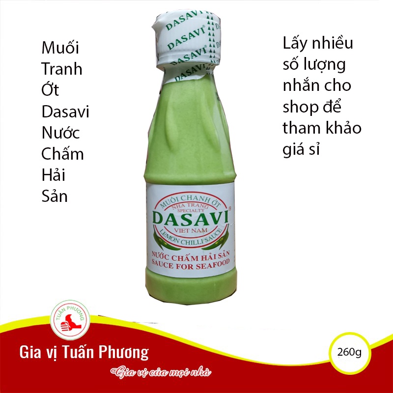 Muối tranh ớt Dasavi 260g (chai), nước chấm hải sản