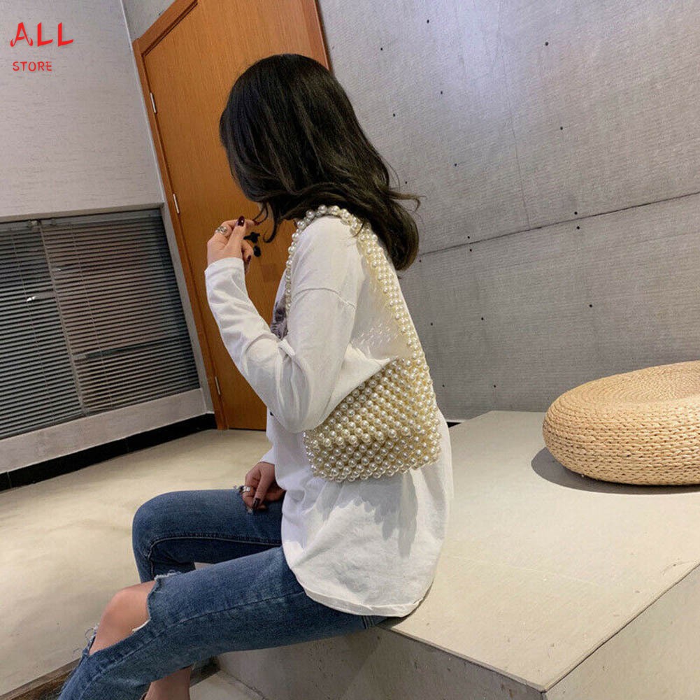 Túi xách đeo chéo kết hạt ngọc trai giả thanh lịch cho nữ | BigBuy360 - bigbuy360.vn