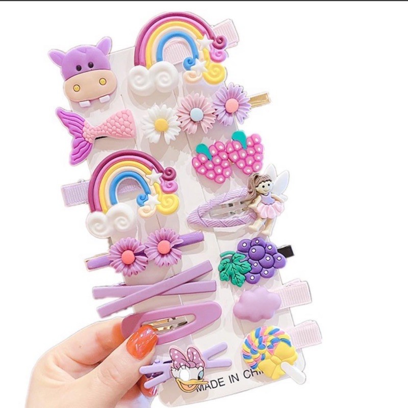 kẹp tóc cho bé set 14 món
