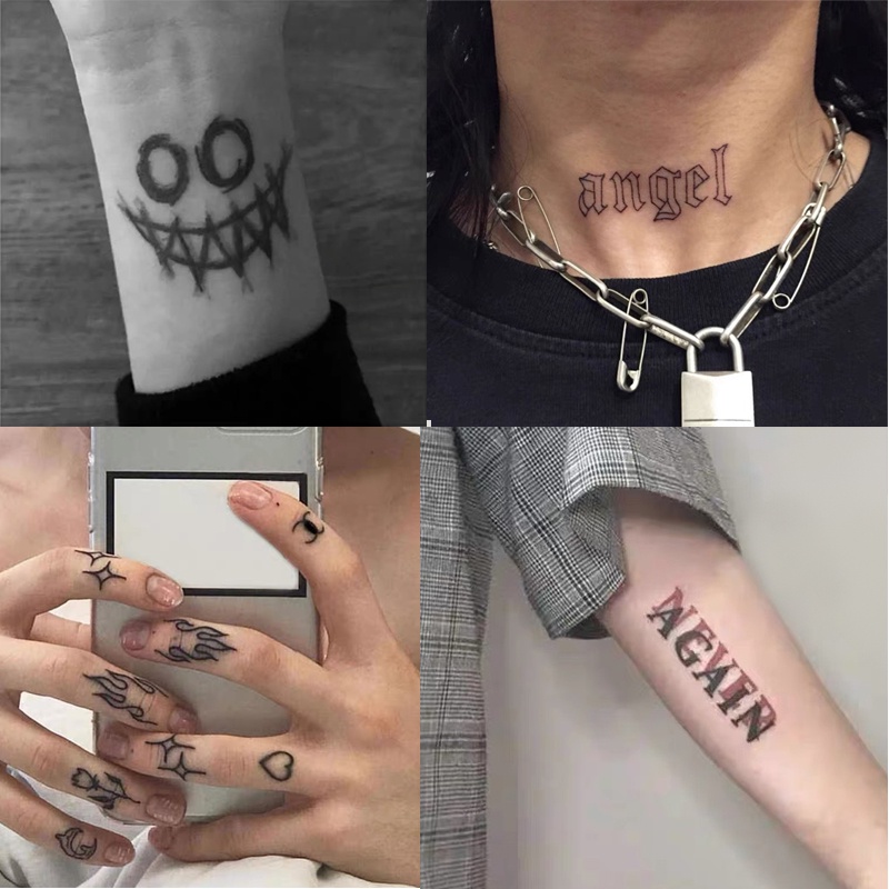 Hình Xăm Dán Giả Nước Mini Tattoo Swag Letter