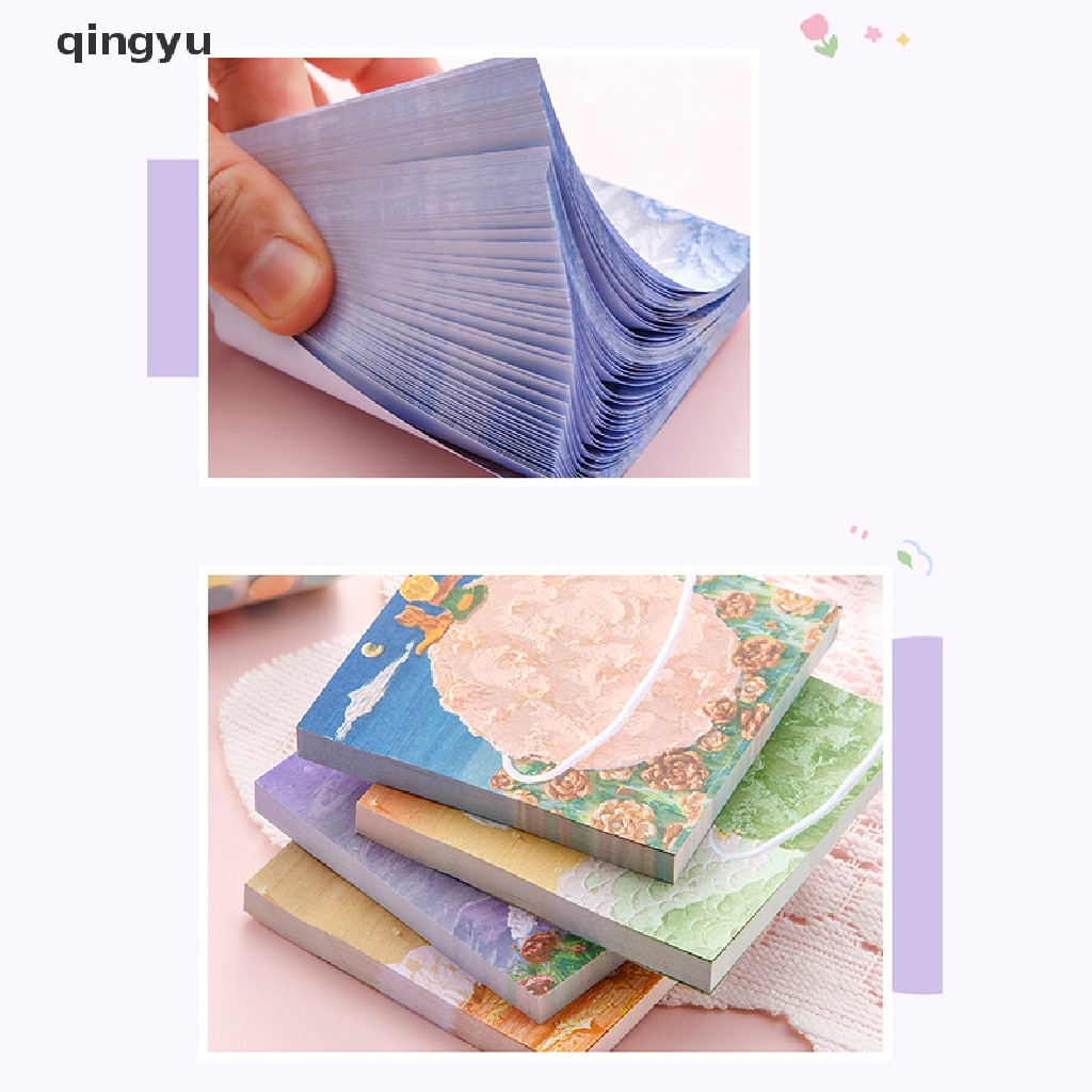 Qingyu Giấy Ghi Chú Họa Tiết Tranh Sơn Dầu Hoàng Tử Bé Nhỏ Trang Trí Sổ Tay