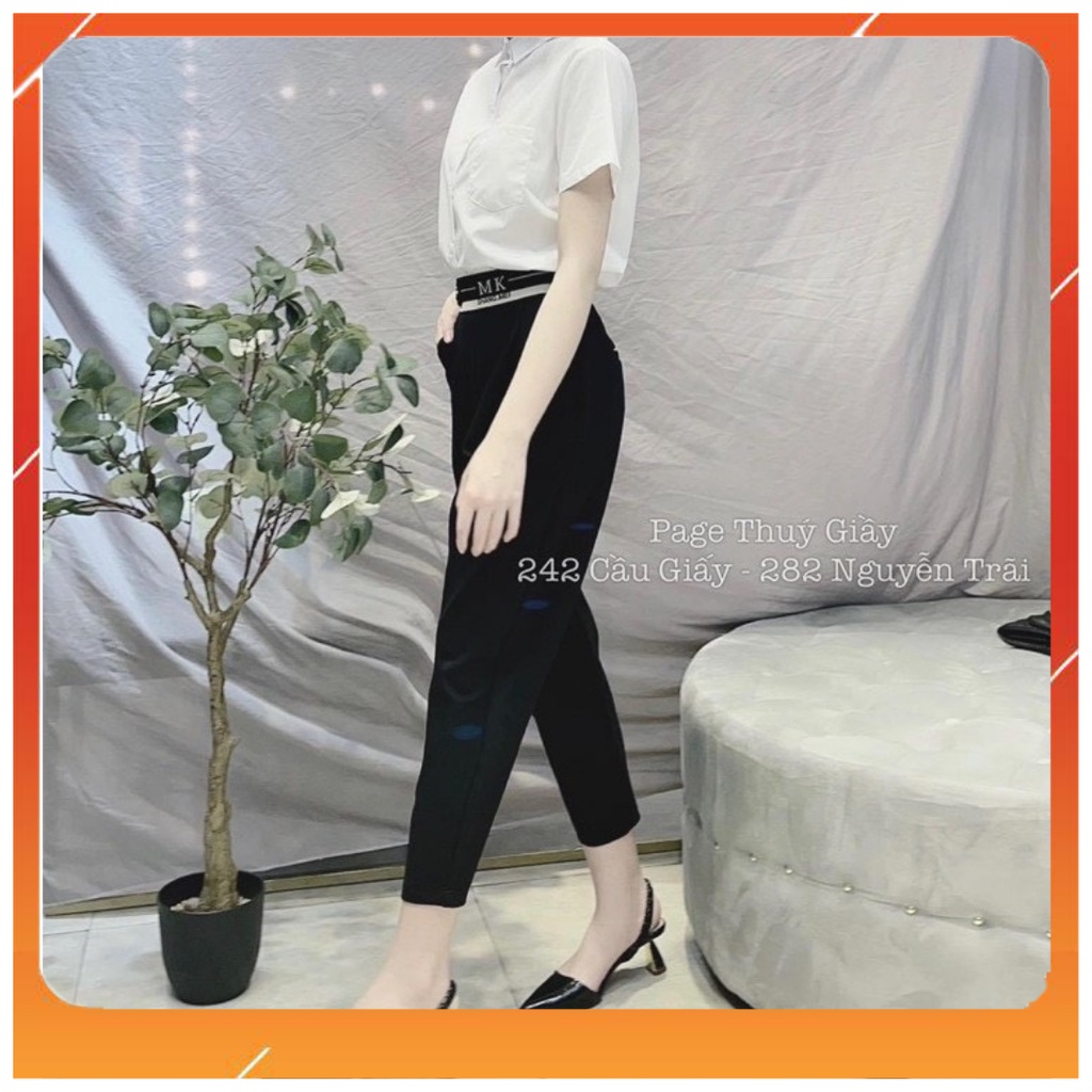 Quần baggy nữ cạp chữ M, quần nữ cạp chun/ quần baggy công sở vải Umi hàn - Xưởng May ThuVu