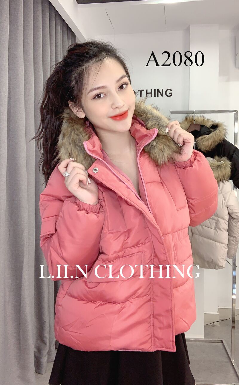 Áo khoác phao nữ mũ lông Linbi đủ màu, đủ size. thiết kế 3 lớp cực ấm Liin clothing A2080 | BigBuy360 - bigbuy360.vn