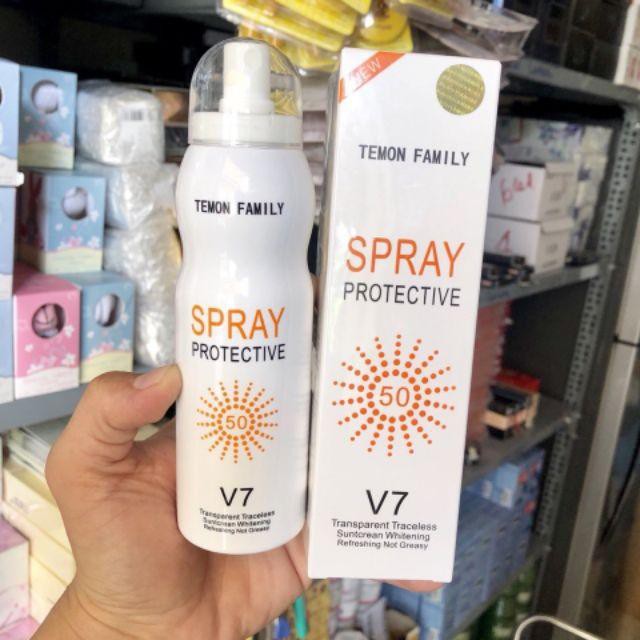 Xịt chống nắng Spray Protective V7 SPF 50 Hàn Quốc Mẫu Mới 200ml