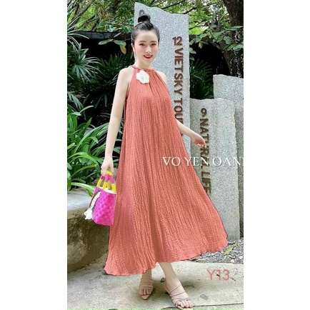 (Free Ship) Maxi Cổ Yếm Dáng Xòe Siêu Dễ Thương