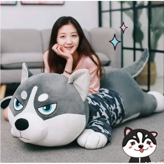 Gấu bông Chó husky, chó ngáo size 1m2,1m5 Siêu to khổng lồ. Gấu Bông Chó, Chất Bông Mền Mịn, Hàng Xưởng Nên giá Rẻ Hơn