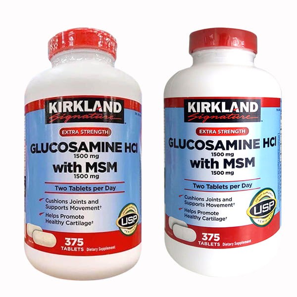 Bổ Khớp Glucosamine HCL 1500mg Kirkland With MSM 1500mg Hộp 375 Viên