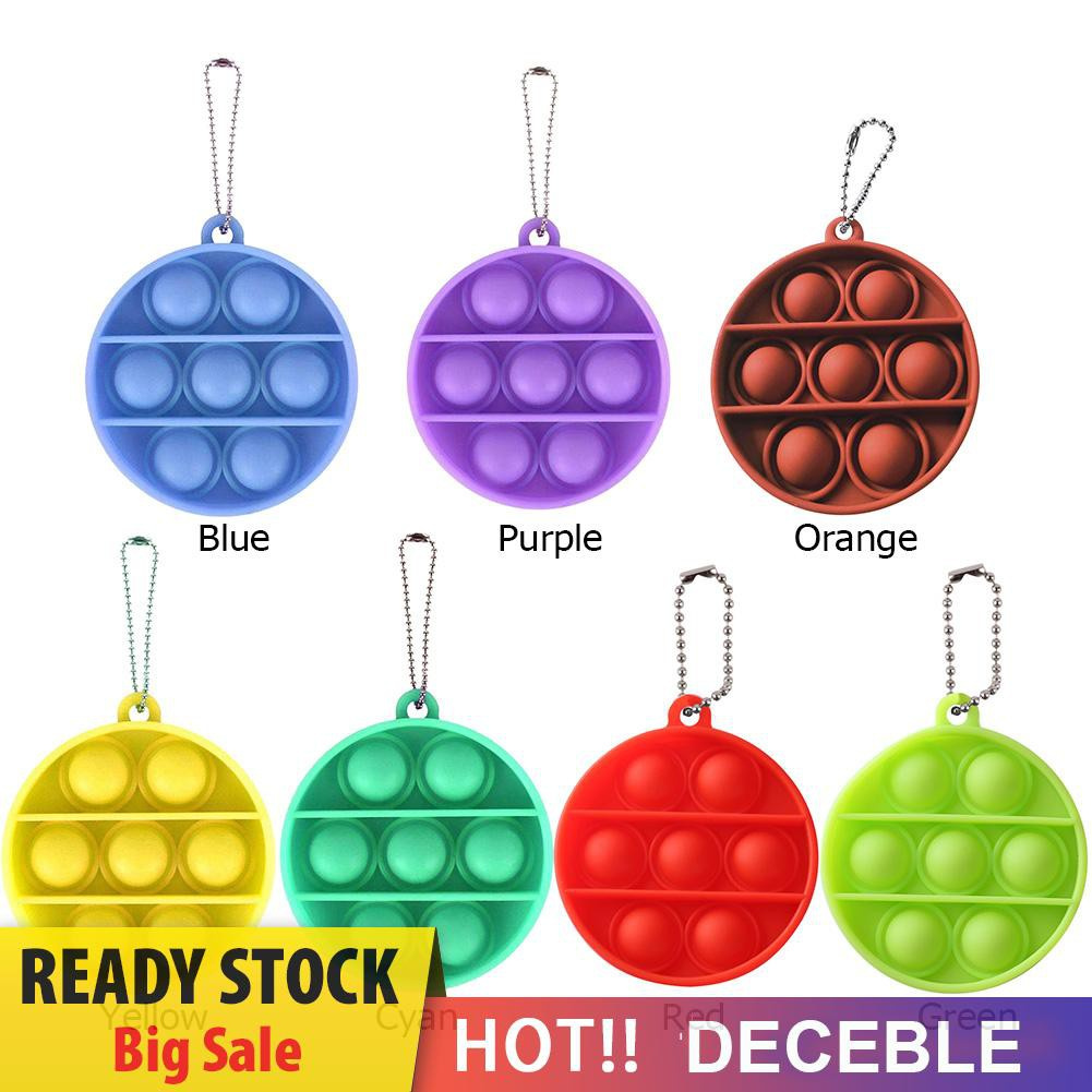 Pop It Fidget Đồ chơi Round Push Bubble Sensory Squeeze Đồ chơi Autism Relief Stress Desktop Keychain