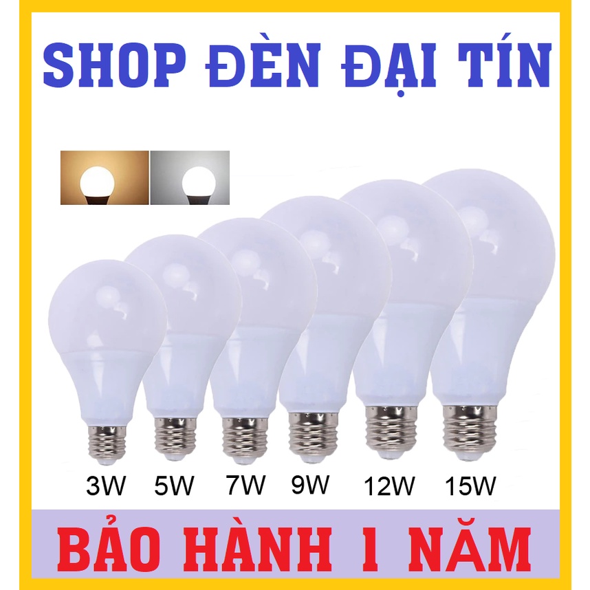 Bóng Búp tròn 7w 9w LED siêu sáng- ánh sáng vàng, trắng, đổi màu sẵn hàng