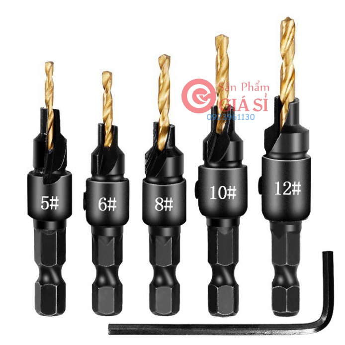 Bộ 5 mũi khoan âm vít gỗ , Mũi khoan 2 tầng - Mũi khoan doa lỗ ❤️freeship❤️