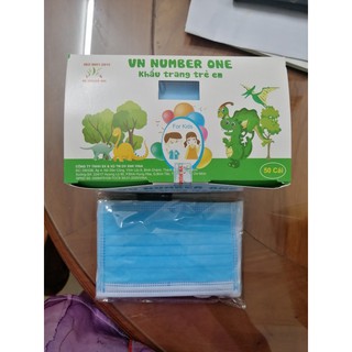 KHẨU TRANG Y TẾ 4 LỚP NUMBER ONE - EM BÉ, TRẺ EM ( HỘP 50 CÁI)