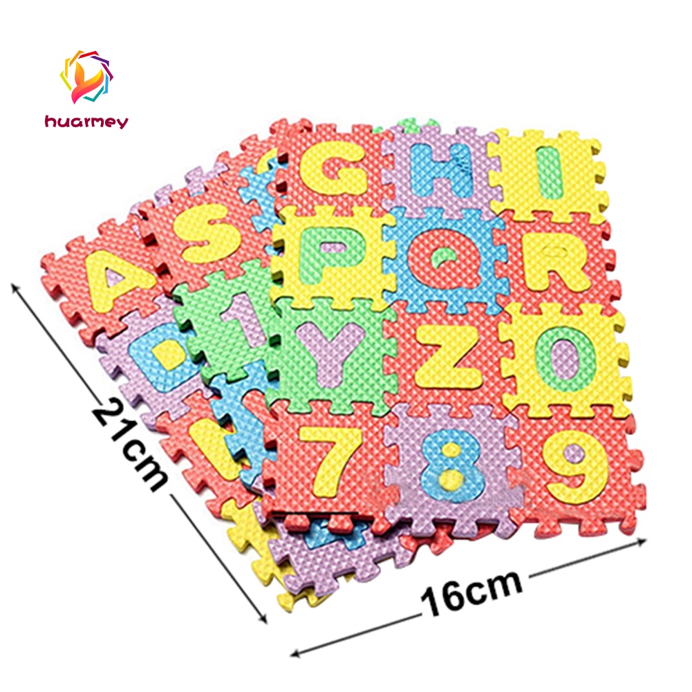 Set 36 miếng mút lắp rắp bằng EVA hình chữ/số cho bé kích thước 5.5 x 5.5cm