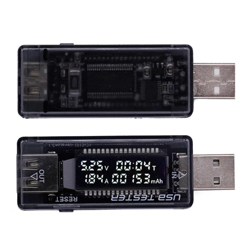 Bộ kiểm tra USB KWS-V21 Đồng hồ vạn năng nhỏ để đọc Volt Volt MAh với màn hình LCD Bộ kiểm tra trạng thái sạc Bộ kiểm tra bộ sạc