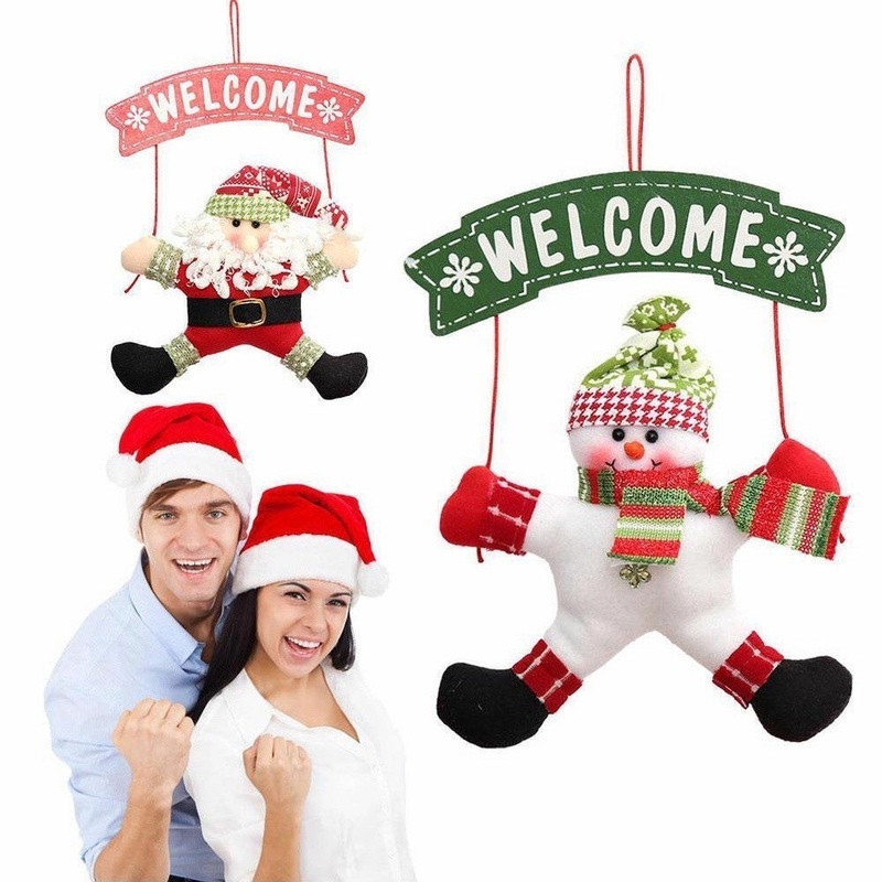 Phụ kiện treo cửa trang trí giáng sinh hình ông già noel / người tuyết / cây thông