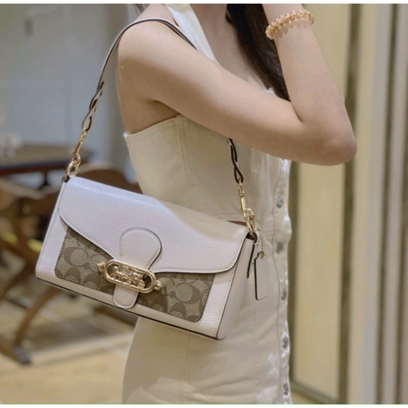 Túi C.O.A.CH nắp gập sz25cm kèm 2 dây đeo chéo