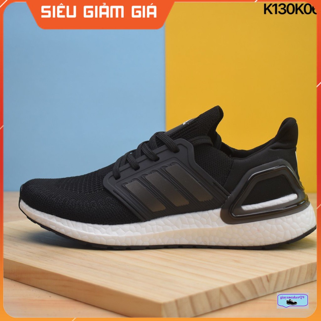 (FREESHIP+HỘP+QUÀ) Giày Thể Thao Sneakers ULTRA BOOST 2020 đen đế trắng Ultra boost 6.0 cho cả nam v