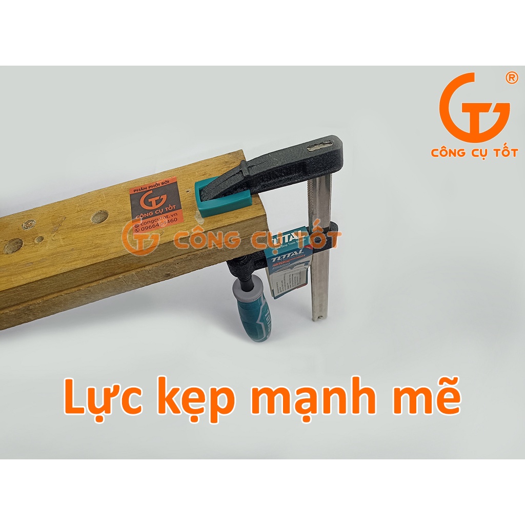 Kẹp gỗ chữ F 50x150mm lực kẹp 170kg Total THT1320501