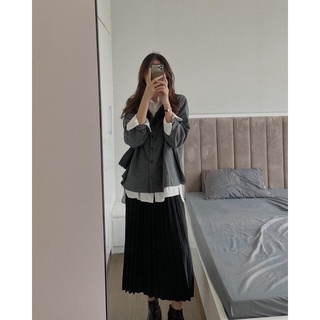 Áo khoác cardigan xám phong cách Hàn Quốc #4